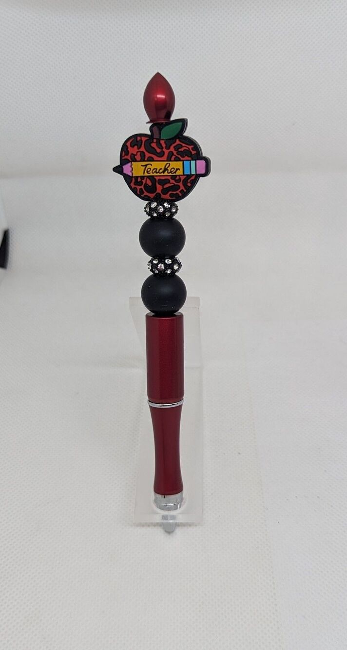Beaded Pen: Teacher (Red), Gift Idea, NEW